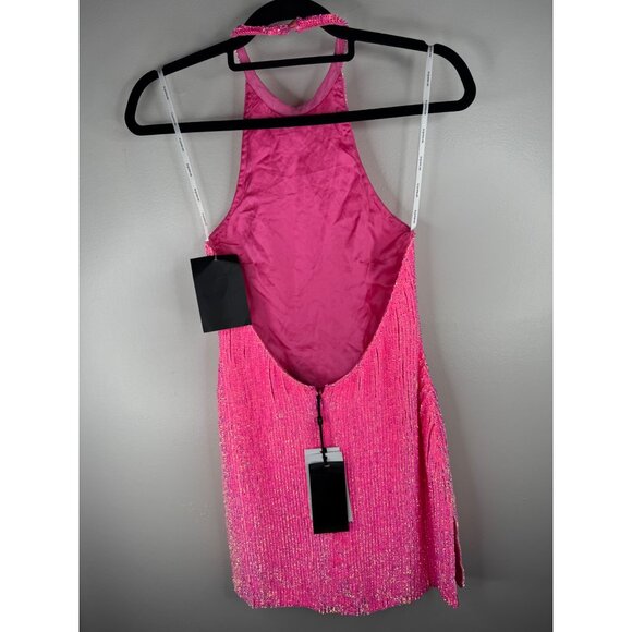 NWT Retrofête Alexis Sequin Mini Dress Hyper Pink Size XXS 2XS BARBIE *Flawed - Picture 7 of 7